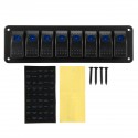 8 Gang LED Rocker Switch Panel Breaker Waterproof For Car Marine Boat