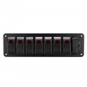 8 Gang Rocker Switch Panel Circuit Breaker LED Waterproof Car Marine Boat RV