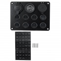 8 Gang Switch Panel 12V-24V Toggles ON OFF USB Voltage Interior Controls Car Boat Marine LED Rocker Breaker