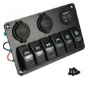 Laser LED Rocker Switch Panel Circuit Breaker USB Charger Socket For Car Boat Marine