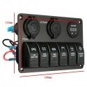 Laser LED Rocker Switch Panel Circuit Breaker USB Charger Socket For Car Boat Marine
