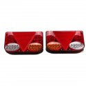 Pair 12V LED Rear Tail Lights Turn Signal Indicator Lamp For Marine Car Trailer Truck Lorry Pick-Up