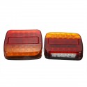 Pair 12V LED Square Tail Light Trailer Truck Boat Number Taillight Marine Lights