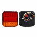 Pair 12V LED Square Tail Light Trailer Truck Boat Number Taillight Marine Lights