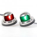 Pair 12V Red & Green Stainless Steel Navigation Light For Marine Boat Yacht