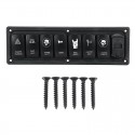 12V-24V 3.1A 8 Gang Rocker Switch Panel Dual USB Circuit Breaker LED Voltmeter For Car Marine Boat