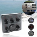 12V 24V 5 Gang LED Rocker Toggle Switch Panel Digital Display Boat Voltage Meter for Car Boat Yacht Motorboat Caravan