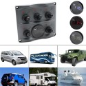 12V 24V 5 Gang LED Rocker Toggle Switch Panel Digital Display Boat Voltage Meter for Car Boat Yacht Motorboat Caravan