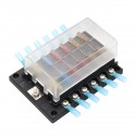 12V/24V Fuse Block 12 Way LED Fuse Junction Box Blade Fuse Terminal Box For Car Boat