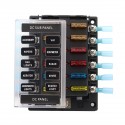 12V/24V Fuse Block 12 Way LED Fuse Junction Box Blade Fuse Terminal Box For Car Boat