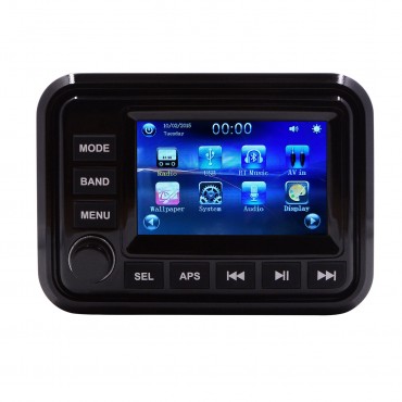 5 inch Display 303A Marine MP5 Stereo Radio Headunit Audio Waterproof IP66 Receicers bluetooth USB/MP3/AUX Antenna SPA Yachts Boats