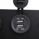 6 Gang Blue LED Rocker Switch Panel Car Marine Boat Circuit Dual USB Waterproof