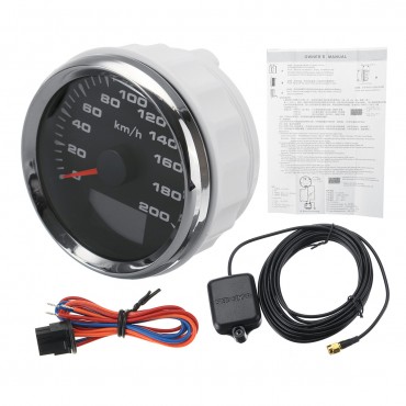 85mm 9-32V 120km/h 200km/h GPS Speedometer Odometers Gauge LCD Display With 8 Color Backlight