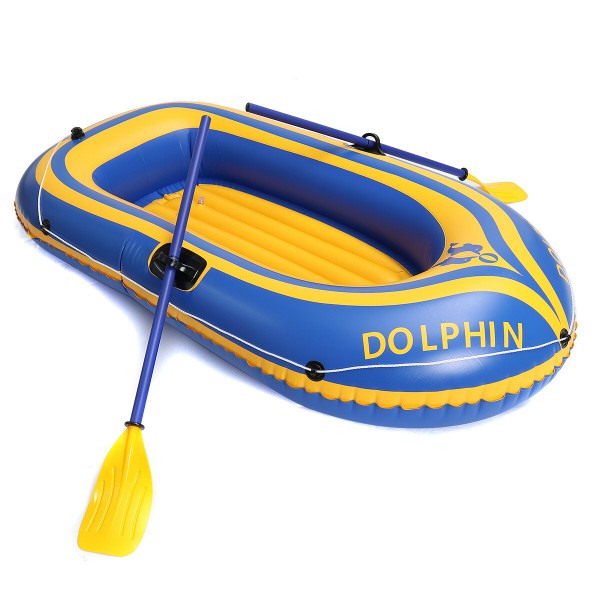 2-Person Inflatable Oared Fishing Boat Kayak River Lake Raft Paddles 180*96cm