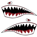 2pcs Shark Teeth Mouth Decal Stickers For Kayak Canoe Dinghy Boat Car Decoration Waterproof