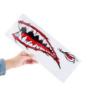 2pcs Shark Teeth Mouth Decal Stickers For Kayak Canoe Dinghy Boat Car Decoration Waterproof