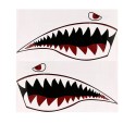 2pcs Shark Teeth Mouth Decal Stickers For Kayak Canoe Dinghy Boat Car Decoration Waterproof