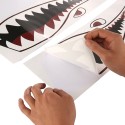2pcs Shark Teeth Mouth Decal Stickers For Kayak Canoe Dinghy Boat Car Decoration Waterproof