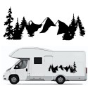 2pcs Snow Mountain Sidy Body Decal Vinyl Sticker For Off Road Camper Van Motorhome Boat Yacht Car Universal