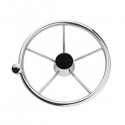 13-1/2inch 342mm Steering Wheel Stainless Steel 316 Marine Grade with Spinner Handle Knob Boat Yacht