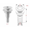 1inch Nylon Plastic Thru Hull Bilge Fitting Plug For Bilge Pump Aerator Hose of Boat Marine Yacht Sail RV Camper Truck