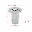 2inch 50mm Boat Hardware Fuel Deck Filler 316 Marine Grade Stainless Steel Key Cap Accessories Socket Yacht Caravans