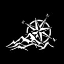 Hood Body Sticker Decal Large Compass with Mountains Navigation Pattern For Camper RV Car Boat