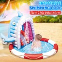 Inflatable Swimming Pool Play Center Slide Sprayer Baby Kids Swim 236x198x140cm