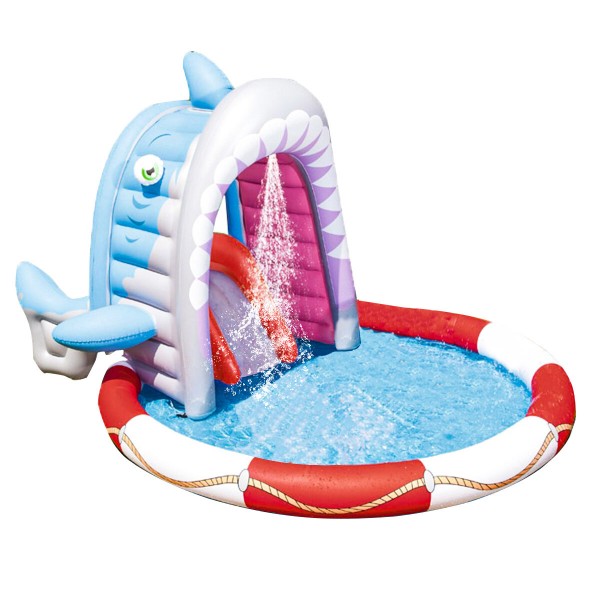 Inflatable Swimming Pool Play Center Slide Sprayer Baby Kids Swim 236x198x140cm