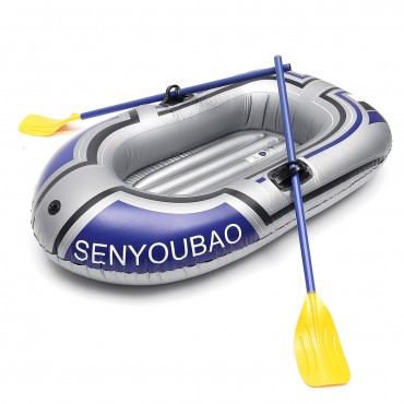 One/Two Person Fishing Boat Inflatable Kayak Canoe Rowing Air Boat Double Valve Drifting Diving Accessory