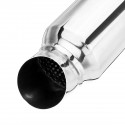 2.5 Inch 63mm Inlet Chrome Exhaust Pipe Muffler Silencer Resonator Chrome