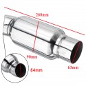 2.5 Inch 63mm Inlet Chrome Exhaust Pipe Muffler Silencer Resonator Chrome