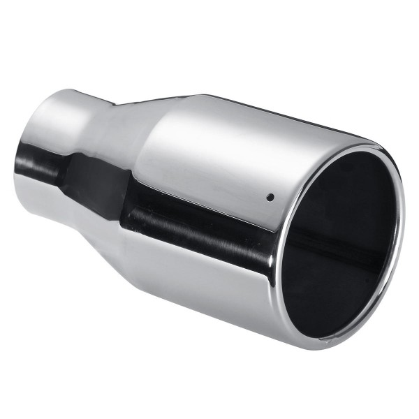 2.5Inch In 4Inch Out Stainless Chrome Car Tail Rear Exhaust Muffler Pipe Tip Cut Durable