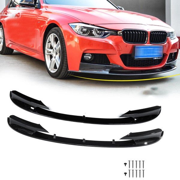 2pcs Front Bumper Protector Cover Lip for BMW F30 3 Series M Style 2012-2018 Front Bumper Only for Sports Version