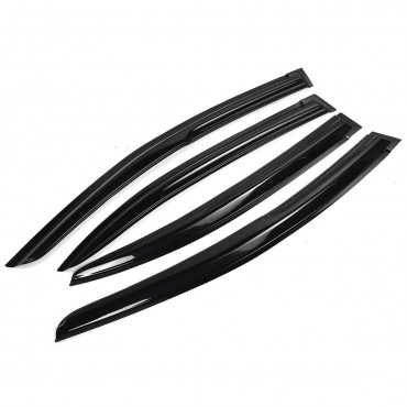 4Pcs For Honda Civic JDM Wavy Mugen 2012-2015 Style Exterior Visor Vent Shades Window Sun Rain Guard Deflector