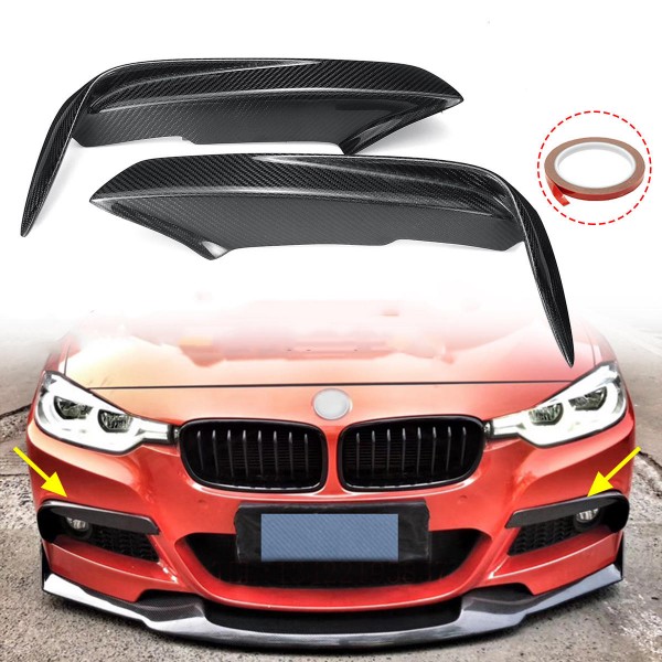 Carbon Fiber Racing Front Splitters Lip Fit Car Spoiler Wing Bumper Protector For BMW 3 Series F30 M Sport Sedan 2013-2017