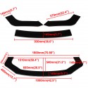 Front Lip Chin Bumper Protector Body Kits Black with White Line Fits Universal Car Bumper Exterior Body Accessories