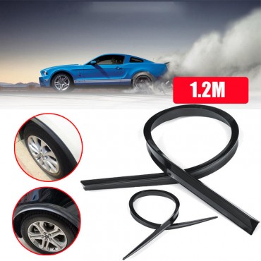 Universal Car Wheel Eyebrow Protector Lip Sticker Trim Fender Flare Anti-scratch Black Lengthened 120cm