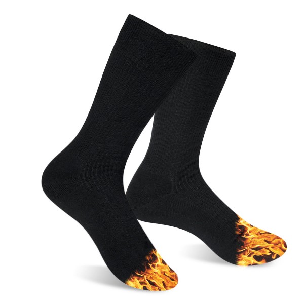 Electric Winter Warm Heated Socks Men Women Casual Socks Outdoor Skiing Black