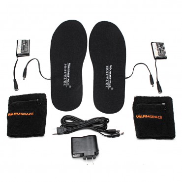 Electric Heated Shoe Insole Foot Warmer Heater Feet Warm Socks Boot + 2 Battery