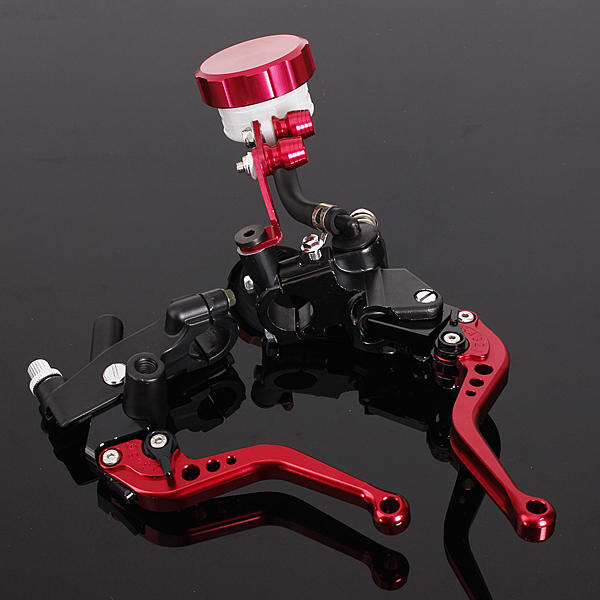 2 X CNC Red Universal Motorcycle Brake Clutch Lever Master Cylinder