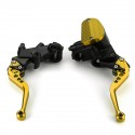 22MM 500cc-800CC 16mm Universal CNC Motorcycle Brake Clutch Master Cylinder Levers Bar Clamp