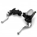 22MM 800CC 19mm Universal CNC Motorcycle Brake Clutch Master Cylinder Levers W/ Bar Clamp