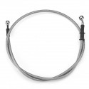 300mm-2200mm Motorcycle Braided Brake Clutch Oil Hose Line Cable Pipe Universal Silver