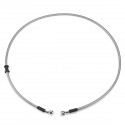 300mm-2200mm Motorcycle Braided Brake Clutch Oil Hose Line Cable Pipe Universal Silver