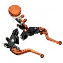 7/8 22mm Motorcycle Front Brake Clutch Master Levers Set Reservoir Cylinder Universal