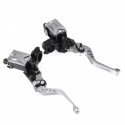 7/8 Inch 22mm Motorcycle Hydraulic Brake Clutch Master Cylinder Reservoir Lever With Cable Aluminum Universal