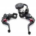 Pair 22mm 7/8 inch Handlebar Brake Clutch Master Cylinder Lever Reservoir Motorcycle