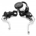 Pair 22mm 7/8 inch Handlebar Brake Clutch Master Cylinder Lever Reservoir Motorcycle