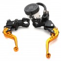 Pair 22mm 7/8 inch Handlebar Brake Clutch Master Cylinder Lever Reservoir Motorcycle